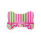 Pink & Green Paisley and Stripes Bone Shaped Dog Food Mat (Small) (Personalized)