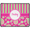 Pink & Green Paisley and Stripes Large Gaming Mouse Pad - 12.5" x 10" (Personalized)