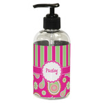 Pink & Green Paisley and Stripes Plastic Soap / Lotion Dispenser (8 oz - Small - Black) (Personalized)
