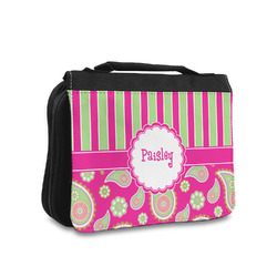 Pink & Green Paisley and Stripes Toiletry Bag - Small (Personalized)