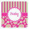 Pink & Green Paisley and Stripes Square Decal
