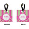 Pink & Green Paisley and Stripes Square Luggage Tag (Front + Back)