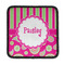 Pink & Green Paisley and Stripes Iron On Square Patch w/ Name or Text