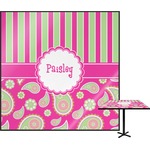 Pink & Green Paisley and Stripes Square Table Top - 24" (Personalized)
