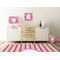 Pink & Green Paisley and Stripes Square Wall Decal Wooden Desk