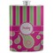 Pink & Green Paisley and Stripes Stainless Steel Flask (Personalized)