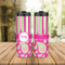 Pink & Green Paisley and Stripes Stainless Steel Tumbler - Lifestyle