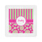 Pink & Green Paisley and Stripes Standard Cocktail Napkins (Personalized)