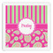 Pink & Green Paisley and Stripes Paper Dinner Napkin - Front View