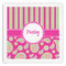 Pink & Green Paisley and Stripes Paper Dinner Napkins (Personalized)