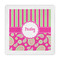 Pink & Green Paisley and Stripes Standard Decorative Napkin - Front View