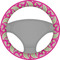 Pink & Green Paisley and Stripes Steering Wheel Cover