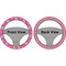 Pink & Green Paisley and Stripes Steering Wheel Cover- Front and Back