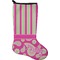 Pink & Green Paisley and Stripes Holiday Stocking - Single-Sided - Neoprene (Personalized)