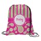 Pink & Green Paisley and Stripes Drawstring Backpack