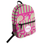 Pink & Green Paisley and Stripes Student Backpack (Personalized)