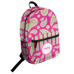 Pink & Green Paisley and Stripes Student Backpack (Personalized)