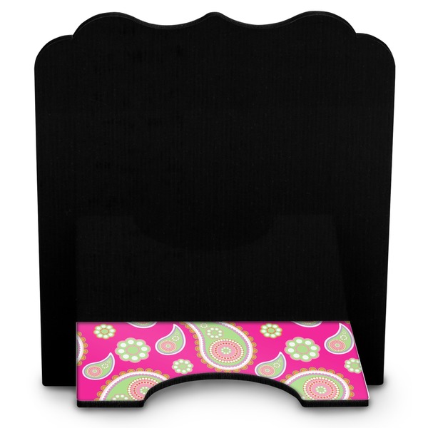Pink & Green Paisley and Stripes Stylized Tablet Stand - Back