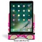Pink & Green Paisley and Stripes Stylized Tablet Stand - Front with ipad