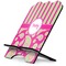 Pink & Green Paisley and Stripes Stylized Tablet Stand - Side View