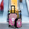 Pink & Green Paisley and Stripes Suitcase Set 4 - IN CONTEXT
