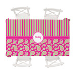 Pink & Green Paisley and Stripes Tablecloth - 58"x102" (Personalized)