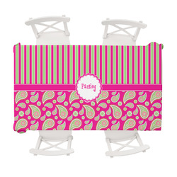Pink & Green Paisley and Stripes Tablecloth - 58"x102" (Personalized)