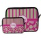 Pink & Green Paisley and Stripes Tablet Sleeve (Size Comparison)