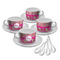 Pink & Green Paisley and Stripes Tea Cup - Set of 4