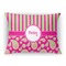 Pink & Green Paisley and Stripes Rectangular Throw Pillow Case (Personalized)