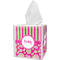 Pink & Green Paisley and Stripes Tissue Box Cover (Personalized)