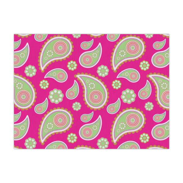 Custom Pink & Green Paisley and Stripes Tissue Paper Sheets - Large - Heavyweight