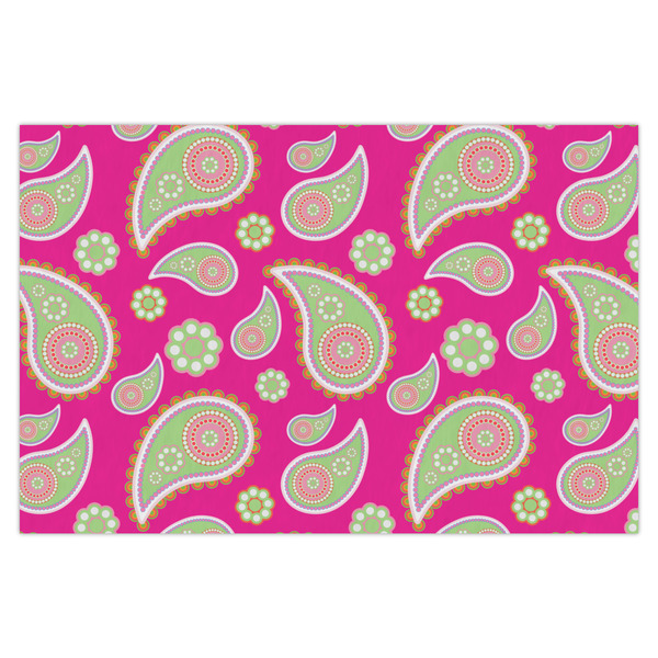 Custom Pink & Green Paisley and Stripes X-Large Tissue Papers Sheets - Heavyweight