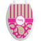 Pink & Green Paisley and Stripes Toilet Seat Decal (Personalized)