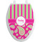 Pink & Green Paisley and Stripes Toilet Seat Decal - Elongated (Personalized)