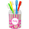 Pink & Green Paisley and Stripes Toothbrush Holder (Personalized)