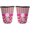 Pink & Green Paisley and Stripes Trash Can Black - Front and Back - Apvl