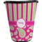 Pink & Green Paisley and Stripes Waste Basket (Black)