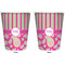 Pink & Green Paisley and Stripes Trash Can White - Front and Back - Apvl