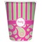 Pink & Green Paisley and Stripes Waste Basket (Personalized)