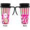 Pink & Green Paisley and Stripes Travel Mug with Black Handle - Approval