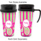 Pink & Green Paisley and Stripes Travel Mugs - with & without Handle