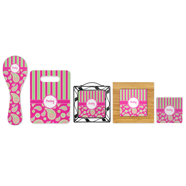 Pink & Green Paisley and Stripes Trivets - All Trivets