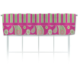 Pink & Green Paisley and Stripes Valance