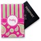 Pink & Green Paisley and Stripes Vinyl Passport Holder (Personalized)