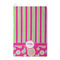 Pink & Green Paisley and Stripes Waffle Weave Golf Towel - Front/Main
