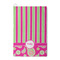 Pink & Green Paisley and Stripes Waffle Weave Golf Towel (Personalized)