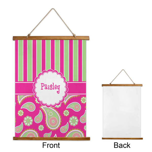 Pink & Green Paisley and Stripes Wall Hanging Tapestry - Portrait - APPROVAL