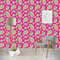 Pink & Green Paisley and Stripes Wallpaper Scene