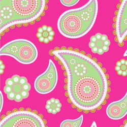 Pink & Green Paisley and Stripes Wallpaper & Surface Covering (Water Activated 24"x 24" Sample)